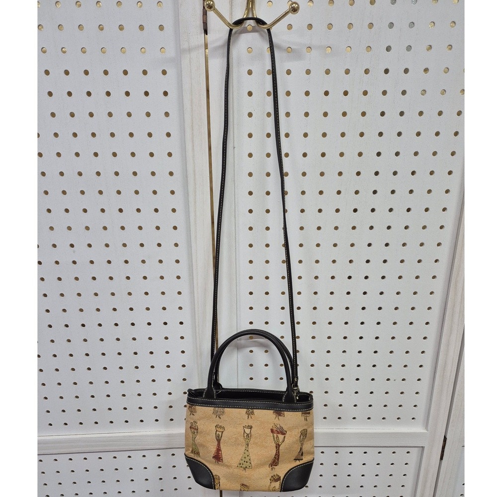 Vintage Etienne Aigner Tapestry Crossbody Bag Women Motif Small Tote Brown